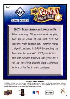 2008 Upper Deck Baseball Heroes - Navy Blue #166 Scott Kazmir Back