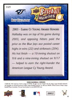 2008 Upper Deck Baseball Heroes - Navy Blue #169 Roy Halladay Back