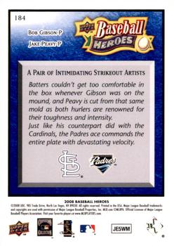 2008 Upper Deck Baseball Heroes - Navy Blue #184 Bob Gibson / Jake Peavy Back