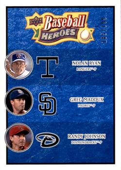 2008 Upper Deck Baseball Heroes - Navy Blue #193 Nolan Ryan / Greg Maddux / Randy Johnson Front