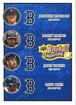 2008 Upper Deck Baseball Heroes - Navy Blue #198 Jonathan Papelbon / Manny Ramirez / Jason Varitek / David Ortiz Front