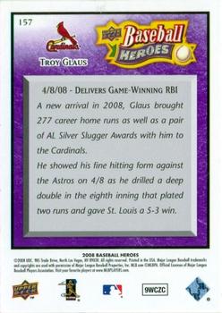 2008 Upper Deck Baseball Heroes - Purple #157 Troy Glaus Back