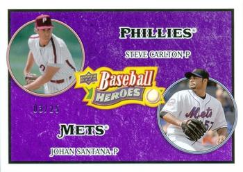 2008 Upper Deck Baseball Heroes - Purple #183 Steve Carlton / Johan Santana Front