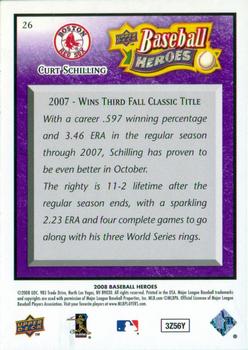 2008 Upper Deck Baseball Heroes - Purple #26 Curt Schilling Back