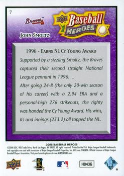 2008 Upper Deck Baseball Heroes - Purple #7 John Smoltz Back