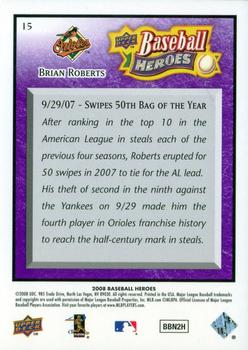 2008 Upper Deck Baseball Heroes - Purple #15 Brian Roberts Back