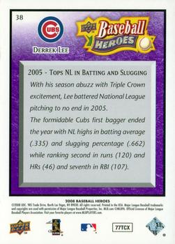 2008 Upper Deck Baseball Heroes - Purple #38 Derrek Lee Back