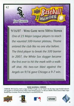 2008 Upper Deck Baseball Heroes - Purple #42 Jim Thome Back