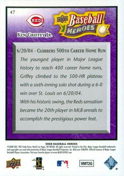 2008 Upper Deck Baseball Heroes - Purple #47 Ken Griffey Jr. Back