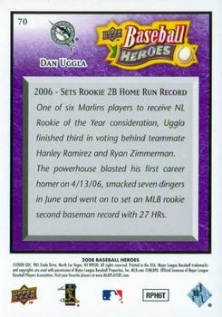2008 Upper Deck Baseball Heroes - Purple #70 Dan Uggla Back