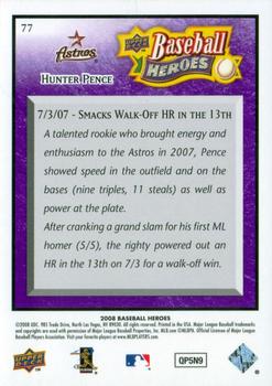 2008 Upper Deck Baseball Heroes - Purple #77 Hunter Pence Back