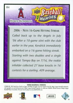 2008 Upper Deck Baseball Heroes - Purple #84 Howie Kendrick Back