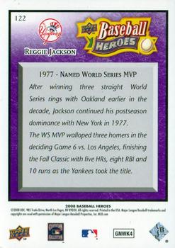 2008 Upper Deck Baseball Heroes - Purple #122 Reggie Jackson Back