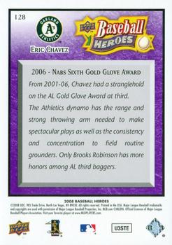 2008 Upper Deck Baseball Heroes - Purple #128 Eric Chavez Back