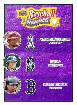 2008 Upper Deck Baseball Heroes - Purple #186 Vladimir Guerrero / Ichiro / Manny Ramirez Front