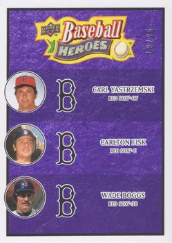 2008 Upper Deck Baseball Heroes - Purple #187 Carl Yastrzemski / Carlton Fisk / Wade Boggs Front