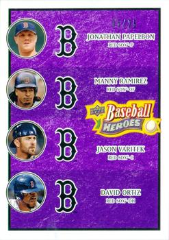 2008 Upper Deck Baseball Heroes - Purple #198 Jonathan Papelbon / Manny Ramirez / Jason Varitek / David Ortiz Front