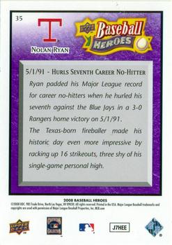 2008 Upper Deck Baseball Heroes - Purple #35 Nolan Ryan Back