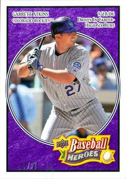 2008 Upper Deck Baseball Heroes - Purple #58 Garrett Atkins Front