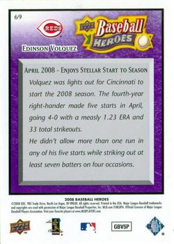 2008 Upper Deck Baseball Heroes - Purple #69 Edinson Volquez Back