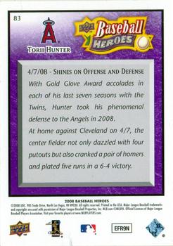 2008 Upper Deck Baseball Heroes - Purple #83 Torii Hunter Back