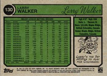 2020 Topps Archives - Red #130 Larry Walker Back