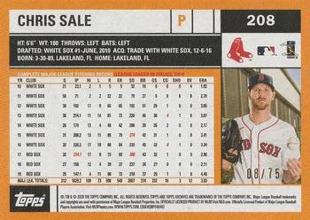 2020 Topps Archives - Red #208 Chris Sale Back