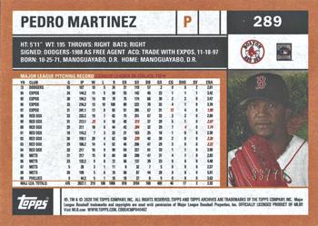 2020 Topps Archives - Red #289 Pedro Martinez Back