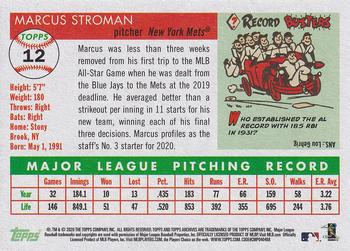 2020 Topps Archives - Blue #12 Marcus Stroman Back