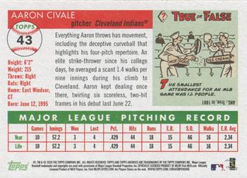 2020 Topps Archives - Blue #43 Aaron Civale Back