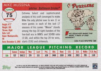 2020 Topps Archives - Blue #75 Mike Mussina Back