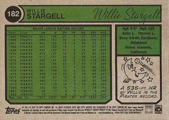 2020 Topps Archives - Blue #182 Willie Stargell Back