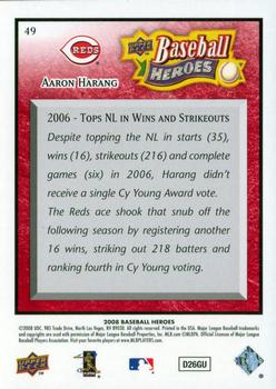 2008 Upper Deck Baseball Heroes - Red #49 Aaron Harang Back