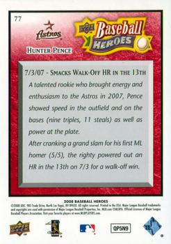 2008 Upper Deck Baseball Heroes - Red #77 Hunter Pence Back
