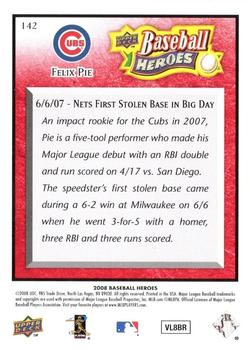 2008 Upper Deck Baseball Heroes - Red #142 Felix Pie Back
