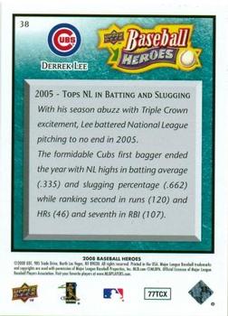 2008 Upper Deck Baseball Heroes - Sea Green #38 Derrek Lee Back