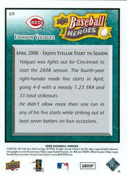 2008 Upper Deck Baseball Heroes - Sea Green #69 Edinson Volquez Back