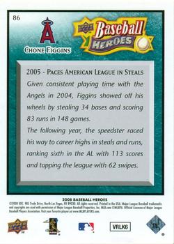 2008 Upper Deck Baseball Heroes - Sea Green #86 Chone Figgins Back
