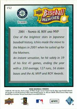 2008 Upper Deck Baseball Heroes - Sea Green #152 Ichiro Back