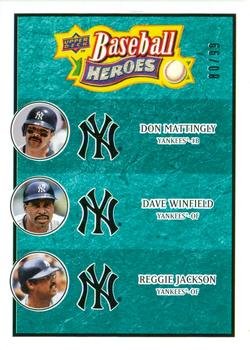 2008 Upper Deck Baseball Heroes - Sea Green #190 Don Mattingly / Dave Winfield / Reggie Jackson Front