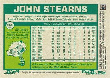 2020 Topps Archives - Fan Favorites Autographs #FFA-JS John Stearns Back