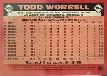 2020 Topps Archives - Fan Favorites Autographs Silver #FFA-TW Todd Worrell Back