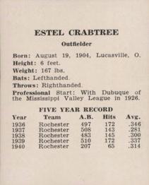 1941 St. Louis Cardinals (W754) #NNO Estel Crabtree Back