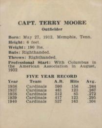 1941 St. Louis Cardinals (W754) #NNO Terry Moore Back