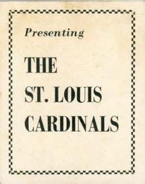 1941 St. Louis Cardinals (W754) #NNO Title Card Front