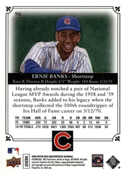 2008 Upper Deck Masterpieces - Framed Black #96 Ernie Banks Back