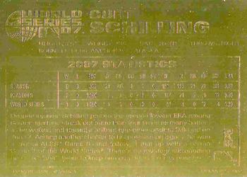 2007 Danbury Mint Boston Red Sox 2007 World Series Champions 22kt Gold #NNO Curt Schilling Back