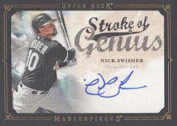 2008 Upper Deck Masterpieces - Stroke of Genius Signatures #SG-NS Nick Swisher Front