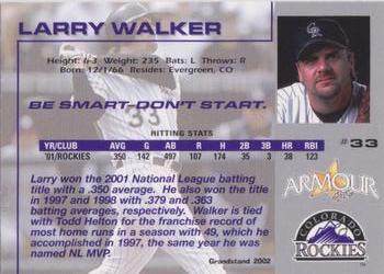 2002 Grandstand Colorado Rockies Police #NNO Larry Walker Back