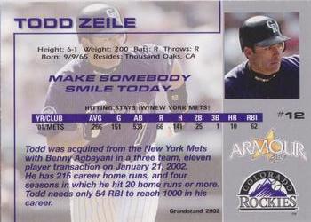 2002 Grandstand Colorado Rockies Police #NNO Todd Zeile Back